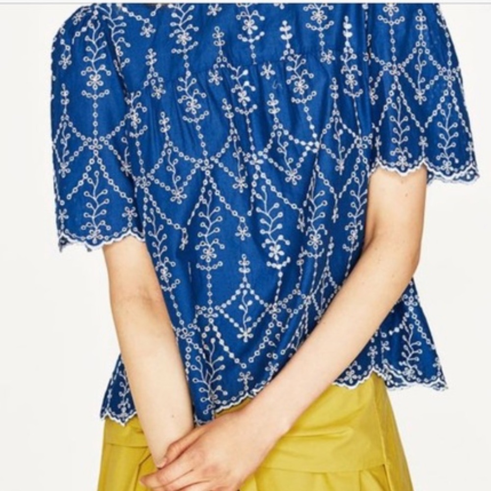 Zara embroidered top